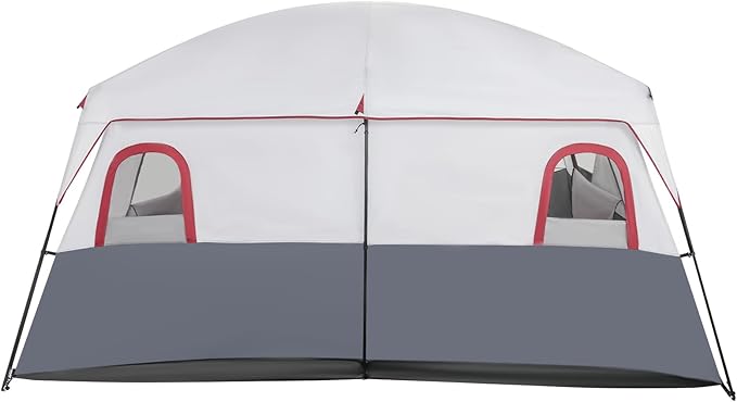 8-12 Person Camping Tent Large Outdoor Tent Waterproof &amp Windproof Family Camping House with 2 Room &amp 4 Screen Windows for Backpacking Hiking Car Traveling