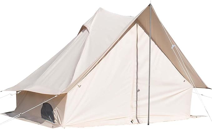 S'More Canvas Glamping Tent 4 Season Family Camping Tent for 2/3 Person Waterproof Windproof and Weather Resistant Tent for Family Glamping Car Camping Outdoor Party