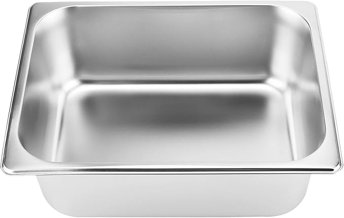 HOIGON 4 Pack 1/2 Size Steam Table Pan 4 Inch Deep Stainless Steel Hotel Anti-Jam Steam Pan for Buffet Restaurants Catering