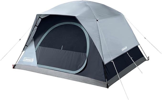 Coleman Skydome Tent with LED Lights &amp 5-Minute Setup Weatherproof 4-Person Tent with Overhead Lighting Made of PFAS-Free Materials