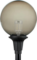 KASTLITE Premium Lamp Post Globe Combo Lighting Fixture | 16 Smoke Lens with Black Aluminum Heavy Duty Fitter for 3 Diameter Posts (Post Not Included) | Comes with Adjustable LED Bulb