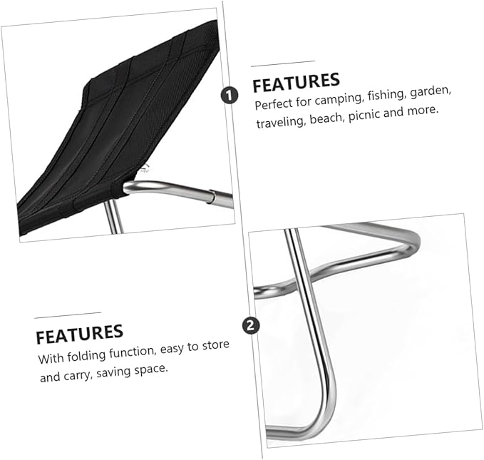 Sturdy Camping Stool Rod Holder Aluminum Alloy Fishing Chair for Outdoor Activities