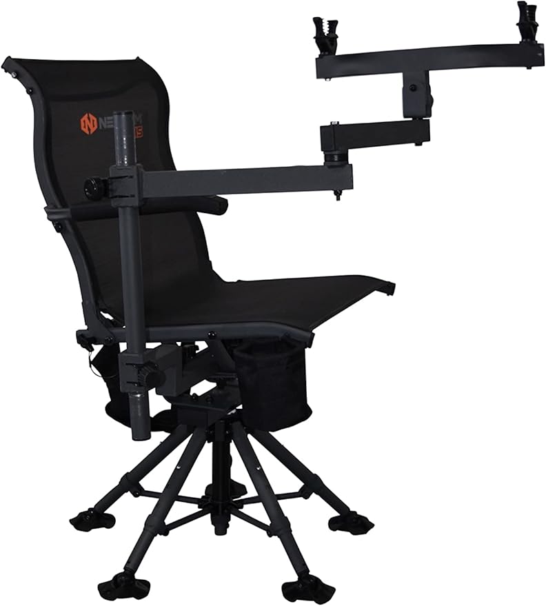 NEXCAM® AXIS SG 360 Ultimate Shooting Chair with AXIS V2 Shooting Rest. Rocking Chair. Dual-axis Swivel and Tilting Chair. Camp. Fish. Hunt. Patent Pending