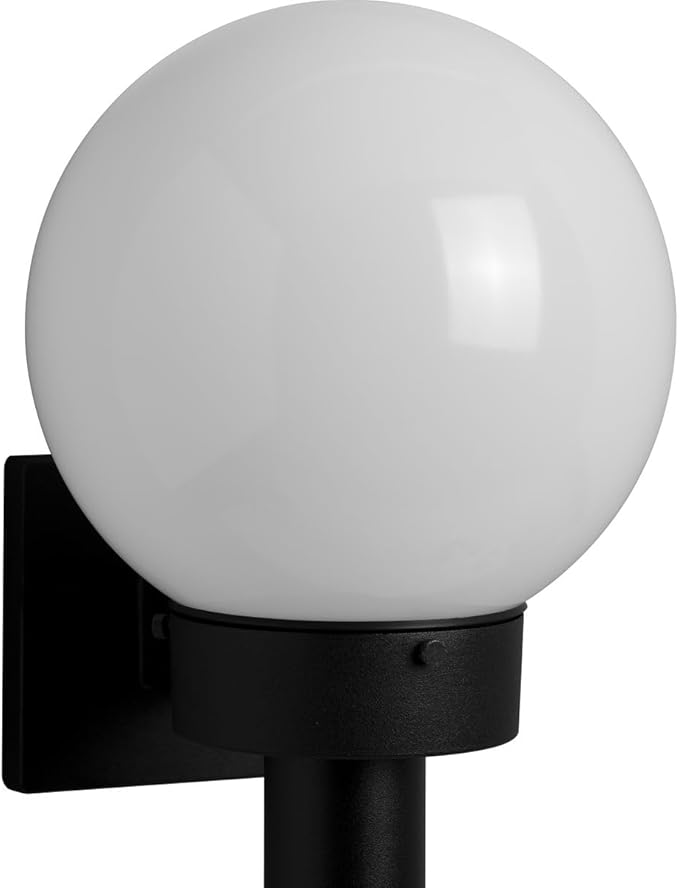 Progress Lighting Acrylic Globe 1-Light Shatter-Resistant Acrylic Shade Modern Outdoor Wall Lantern Light Outdoor P5626-60 Matte Black