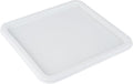 Restaurantware-LID ONLY: Met Lux Food Container Lid 1 Square Cover For Storage Container - Containers Sold Separately With Pull-Corner Tab White Plastic Dishwashable Freezable