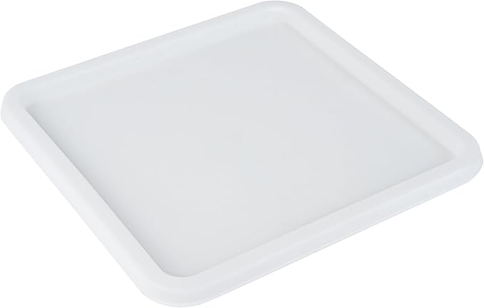 Restaurantware-LID ONLY: Met Lux Food Container Lid 1 Square Cover For Storage Container - Containers Sold Separately With Pull-Corner Tab White Plastic Dishwashable Freezable
