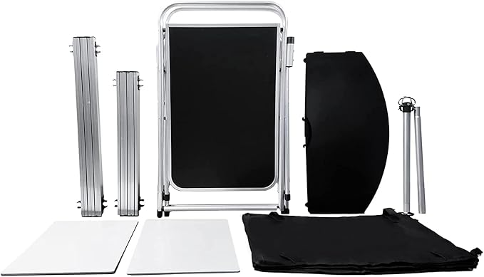 Folding Cooking Table Outdoor Portable Cook Station Aluminum Camping Kitchen with Storage Organizer Windscreen Hooks for BBQ Party (Black)