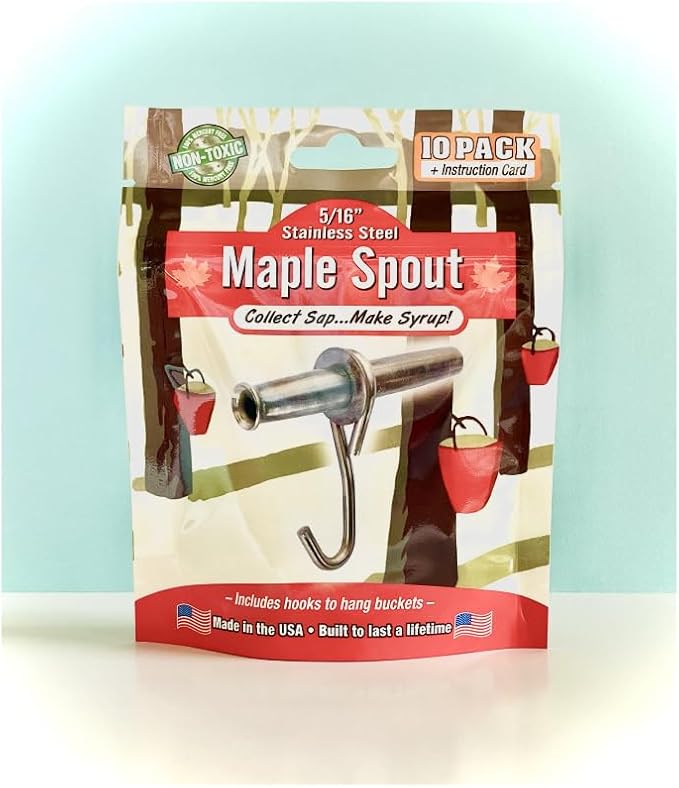 5/16 Stainless Steel Maple Spouts with Hooks – Premium Tapping Spiles for Collecting Sap &amp Making Maple Syrup (10)