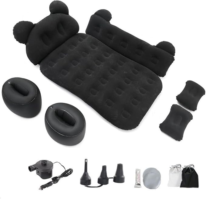 Car Air Mattress for BMW 3 Series 2000-2025 Travel Bed Camping Bed Cushion Inflatable Vehicle Air Cot Portable Sleeping Pad Inflatable MattressBlack