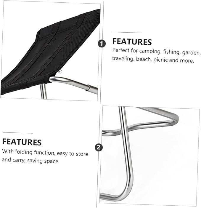 Zerodeko Folding Camp Stool Lightweight Sturdy Oxford Fishing Stool Portable Outdoor for Camping Hiking