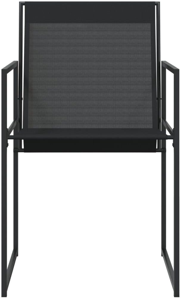 Patio Chairs Set of 4 Black Steel and Textilene Outdoor Chairs Comfortable Garden Furniture Folding Chairs for Patio Deck Backyard or Lawn