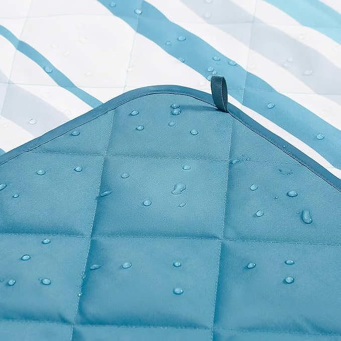 Weatherproof Vintage Outdoor Blanket (60in x 72in) - Portable Picnic Blankets Waterproof Foldable &amp Beach Blanket Waterproof Sandproof with Carry Strap Camping Blanket - Foldable Waterproof (Stri