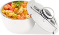 Double-Walled Stainless Steel Insulated Serving Bowl with Leak - Proof Lid - Insulated Casserole Dish - Keeps Food Warm and Cold for Hours - Perfect for Holidays Parties Camping - (5QT White)