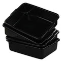 8 Liters Plastic Commercial Bus Tub Set of 4 Black Rectangle Plastic Dish Pans