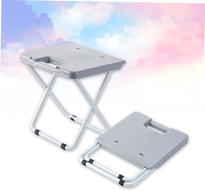 Yardwe Portable Folding Stool Lightweight Collapsible Chair for Camping Fishing and Outdoor Activities Heightened Design Easy to Carry Grey