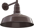 Steel Lighting Co. | Dusk to Dawn | Gardena Barn Light | Outdoor Wall Mounted | 16 Dome | 11 Straight Arm | Farmhouse Light Made in America | Dark Bronze/Dark Bronze