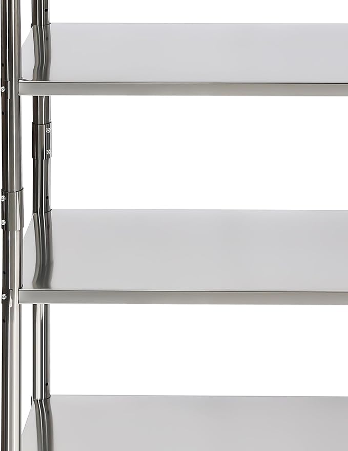 Stainless Steel Shelving 4 Tier Utility Bakers Racks Adjustable Shelf Storage Heavy Duty Shelving for Kitchen Commercial Office Garage Storage Laundry Room Organization (4-Tier 47*18.5*60in)