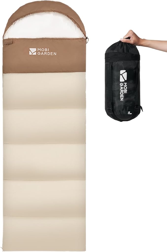 MOBI GARDEN Sleeping Bag for Adults Cold Weather Comfort with Storage Bag Portable Waterproof Compact Lightweight Ideal for Travel Camping &amp Outdoor Adventures