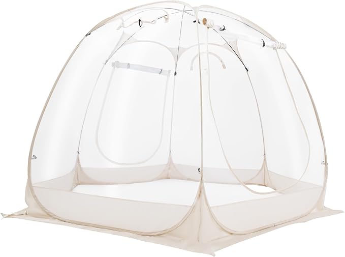 Transparent Camping Tent 9.84×6.73ft Pop-Up Clear Bubble Pod for 1-6 Person All-Weather Garden Courtyard Igloo Sealed Floor Easy Setup Outdoor Sun Shelter w/Storage Bag for Camping Fishing