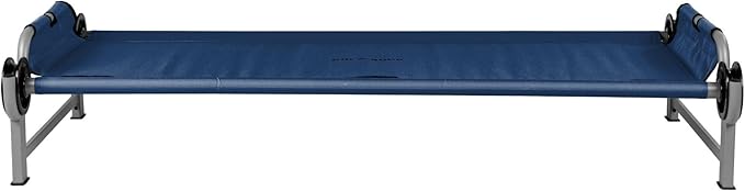Disc-O-Bed Youth Single Camping Cot Kid-O-Bed Portable Sleeping Cot for Kids with Included Carry Bag Indoor and Outdoor Use Navy