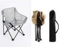 Breathable Outdoor Folding Chair Portable Ultra-Light Fishing Stool Beach Camping Moon Chair Armchair Art Sketch Chair (Mesh Silver Sand ash)