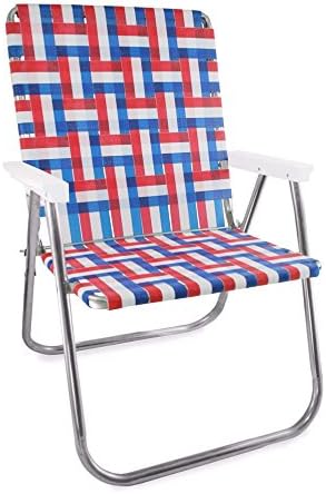 Patriot Chair America 250 Edition – Made in USA Folding Lawn Chair – Red White &amp Blue Portable Seat – Lightweight &amp Easy Storage – 3 Sizes: Magnum Classic Beach (Magnum)