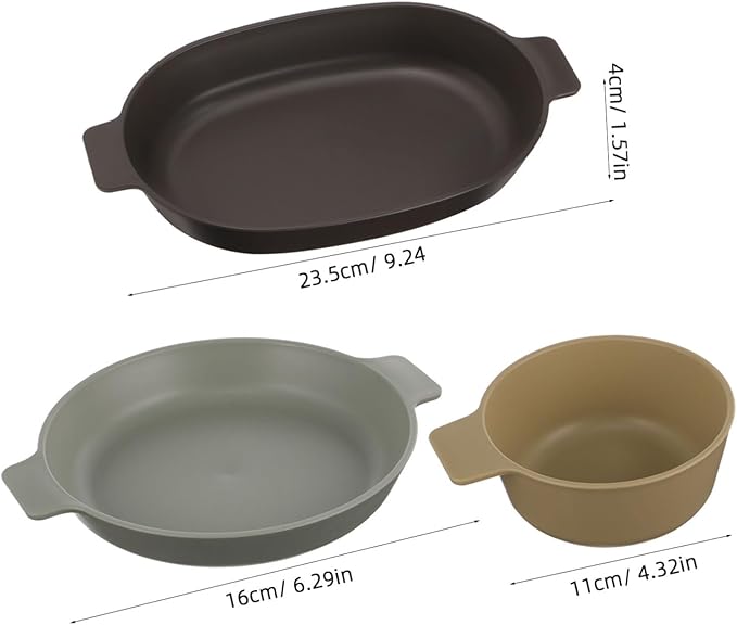 Plastic Dinnerware Camping Plates Bowls Outdoor Serving Dishes Multi-Functional Snack Bowls for Side Dishes Easy Clean