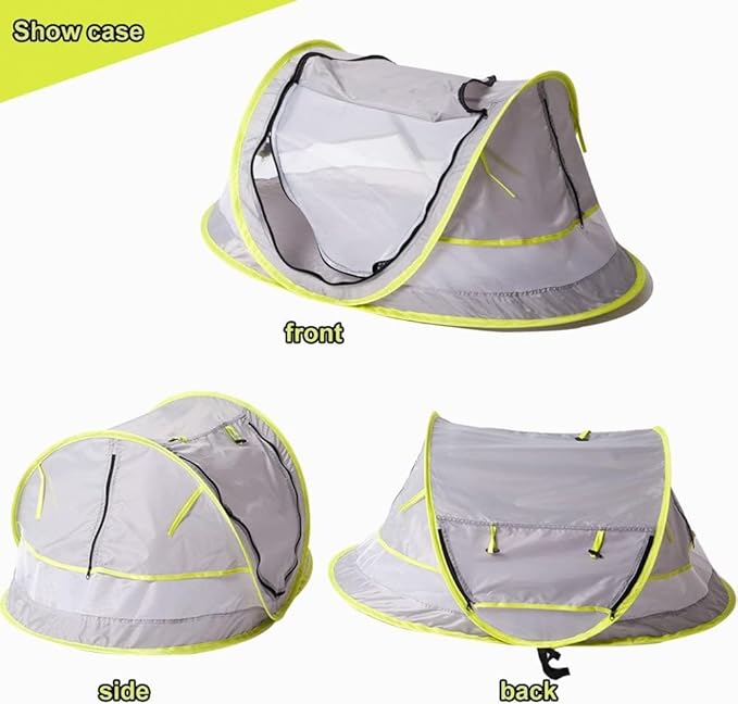 Poray Portable Baby Beach Tent with UPF 50+ Sun ShelterMosquito Net and Sunshade Ideal Pop Up Kids Travel Tent with Carry Bag &amp 2 StakesOutdoor Indoor Play and Sun Protection