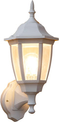 FUDESY Outdoor Wall Lantern Exterior Waterproof Wall Sconce Light Fixture White Front Porch Light Wall Mount for Garage Patio Yard FDS2542EW (Bulb Included)