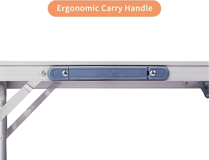 Aluminum Folding Camping Table Outdoor Lightweight Picnic Table 27x20x24 Portable Silver Rectangular Table for BBQ RV Beach Travel