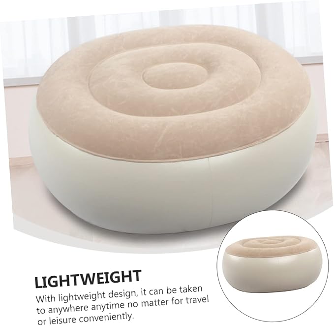 Inflatable Travel Foot Stool Flocking Lazy Stool Quick Inflation for Car Airplane Office Desk