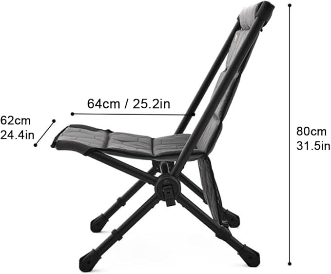Portable Camping Chair Detachable Outdoor Chairs Folding Heavy Duty Alloy Aluminum Material with Back Pockets Carry Bag Included Great for Garden Lawn Picnic Trip Fishing