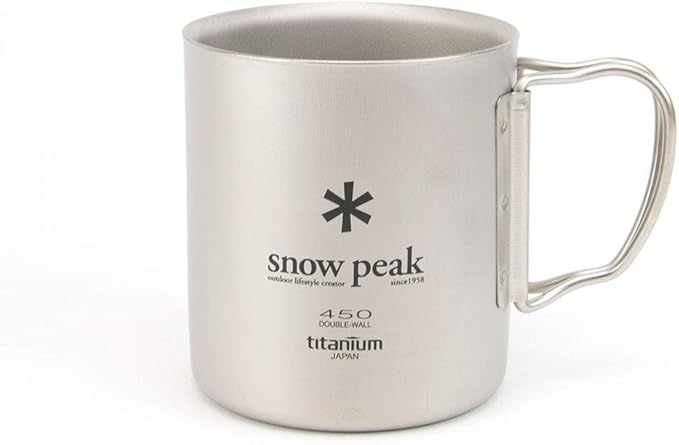 Snow Peak Double Wall Titanimum Insulated Mug Lightweight Durable Camping 450ml