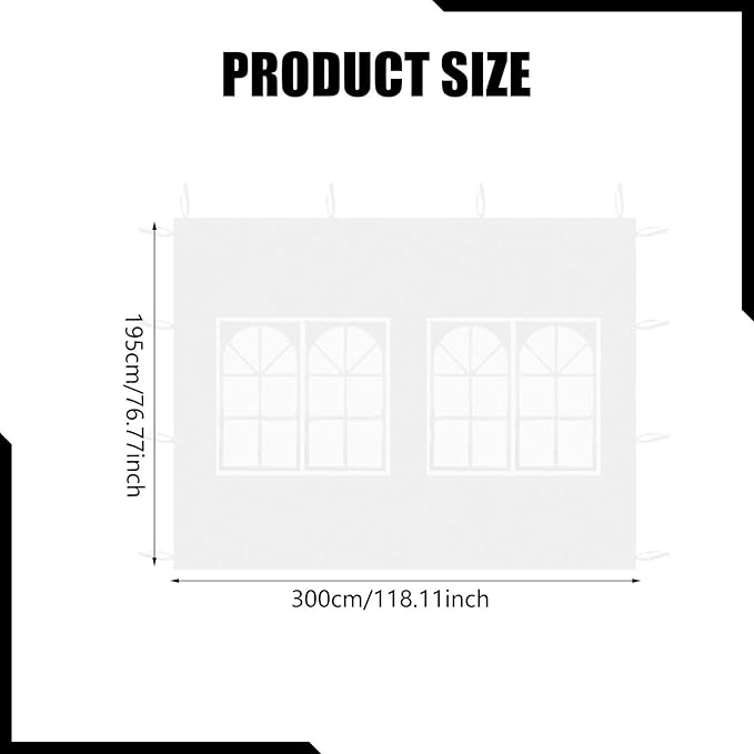 Tent Sidewall Camping Tarp 300x195cm Folding Canopy Tent Tarp with Window for Backyard Event Outdoor Outdoor Supply