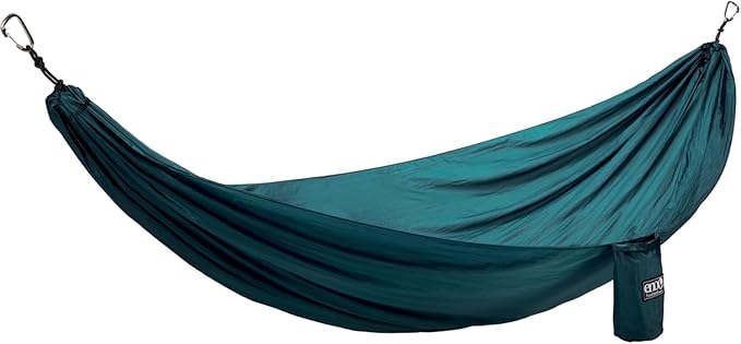 ENO TravelNest Hammock &amp Straps Combo - Portable Hiking and Camping Hammock with Straps Included - Travel Hammock for Camping Hiking Backpacking a Festival or The Beach - Marine