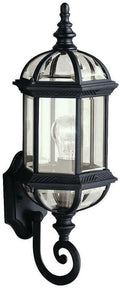 Kichler Barrie 22 Outdoor Wall Light in Black 1-Light Exterior Wall Sconce with Clear Beveled Glass (22 H x 8 W) 9736BK