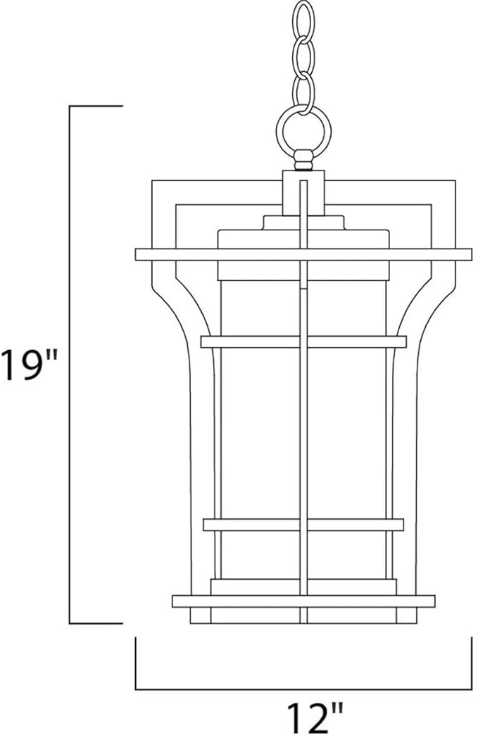 Maxim Oakville-One Light Outdoor Hanging Lantern in Mediterranean style-12 Inches Wide by 19 inches high
