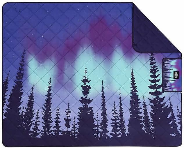 Weatherproof Vintage Portable Picnic Blanket (60in x 72in) - Foldable &amp Sandproof Beach &amp Camping Blanket - With Carry Strap (Stars)