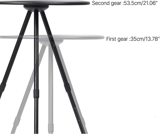 Folding Camping Table Aluminum Alloy Picnic Table Adjustable Height Telescopic Table Three-Legged Round Table for Picnic