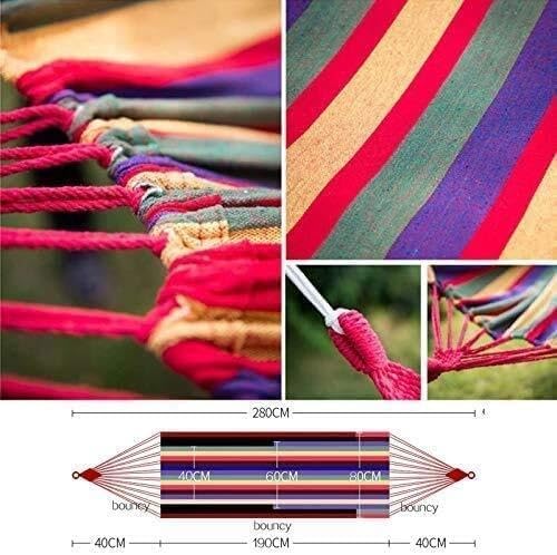 Portable Canvas Hammock – Outdoor Picnic Swing Chair Camping Hanging Bed Sturdy &amp Comfortable for Garden Balcony or Travel – 2-Person Capacity