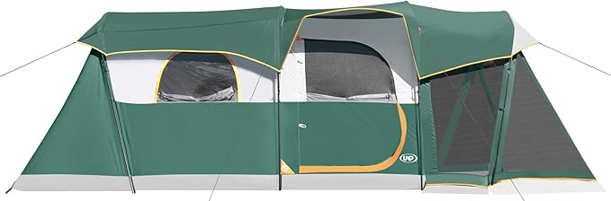 UNP Camping Tent 8 Person Waterproof Big Tunnel Tent with Screen PorchFamily Outdoor Large Tents for Camping 20' x 9' x 80in(H)