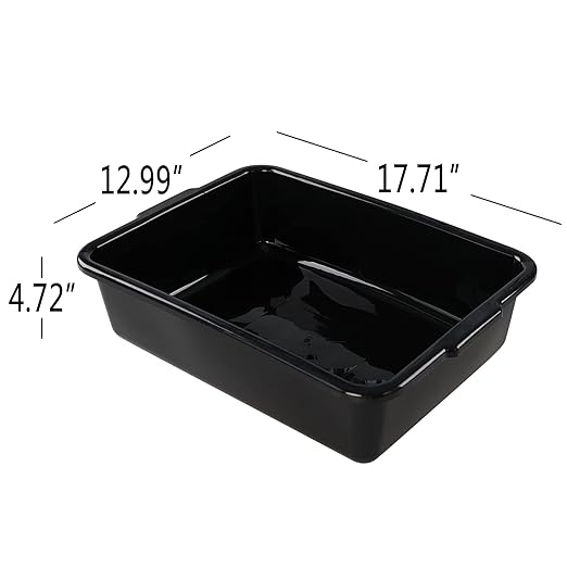 Asking 4-Pack Plastic Commercial Bus Box 13 L Utility Bus Tub Black