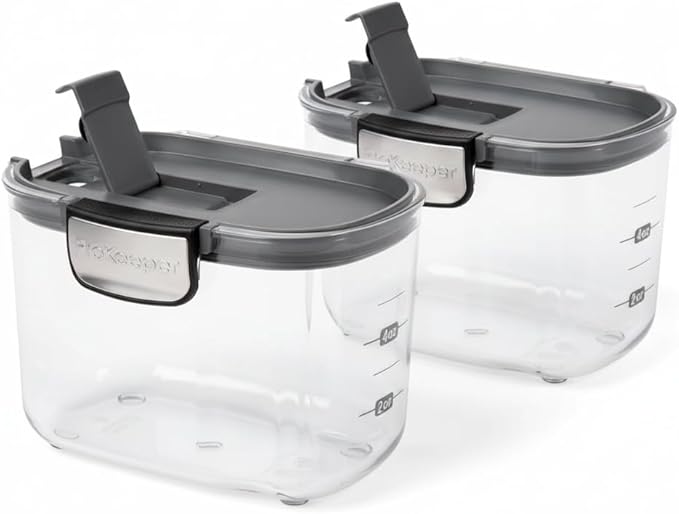 Progressive International ProKeeper+ Clear Plastic Airtight Food Baker's Kitchen Storage Organization Container Canister Set with Magnetic Accessories 2- Piece Set (Specialty Sugar 1.5-Quart)