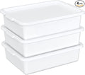 13 Liters Food Grade Dish Tubs with Lids Restaurant Bus Tub Boxes Set of 3 White