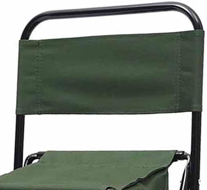 Folding Fishing Chair Portable Foldable Leisure Back Chair with Bag for Outdoor Camping Fishing Hiking Backpacking (Green)