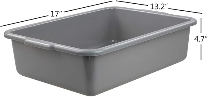 Cand Grey Commercial Bus Tubs 13 L Plastic Bus Box / Wash Basin 4 Packs