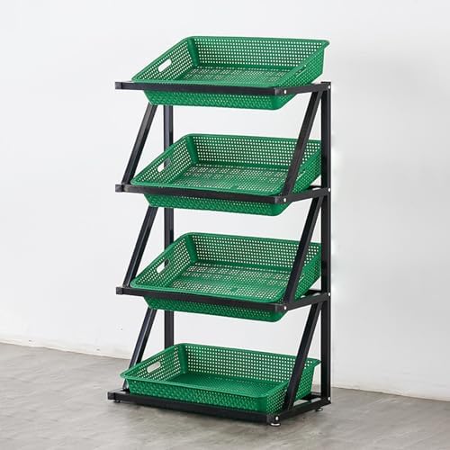 Store Display Rack Wall Mounted Storage Rack Supermarket Convenience Store4-5 Layer Supermarket Display Shelves Commercial Fruit &amp Vegetable Racks Single Row Onion &amp Potato Organizer Lar