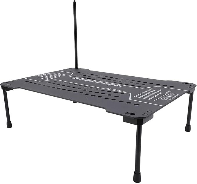 Portable IGT Barbecue Table Foldable IGT Camping Table Modular Outdoor BBQ Table with Removable Legs Light Holder for Outdoor Cooking Dining