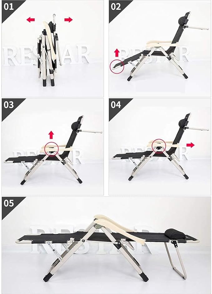 Lounge Outdoor Folding Reclining Sun Lounger Zero Gravity Chair for Beach Patio Garden Camping Super Wide 67CM Deck Chair with Adjustable Backrest