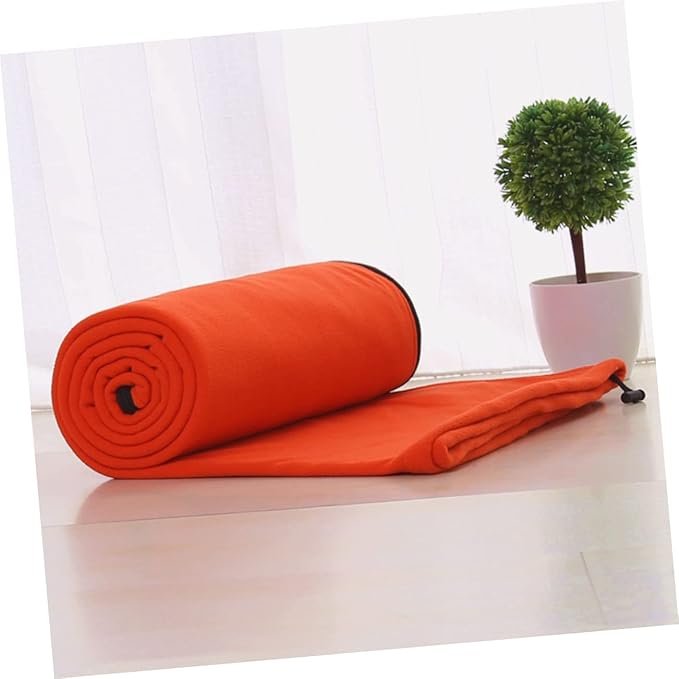 Fleece for Adults Comfortable Outdoor Camping Gear with Opening Compact Storage Bag Linkable Design for Hiking Travel Orange